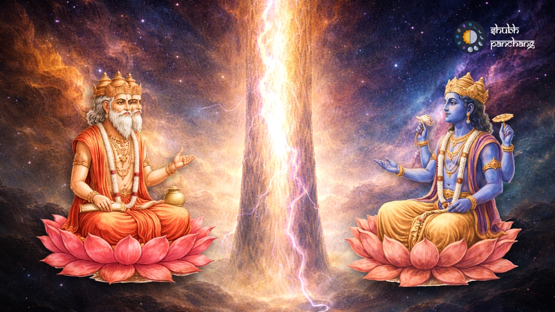 Featured image for ब्रह्मा बनाम विष्णु: अहंकार और सत्य का ब्रह्मांडीय पाठ